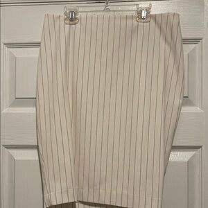 Express Cream Pencil Skirt with Black Stripes Size 10
